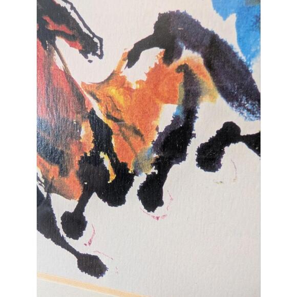 Chinese Ink Painting – Horses Asian Style Art Signed 15x12 Wall Decor Framed - Picture 3 of 6